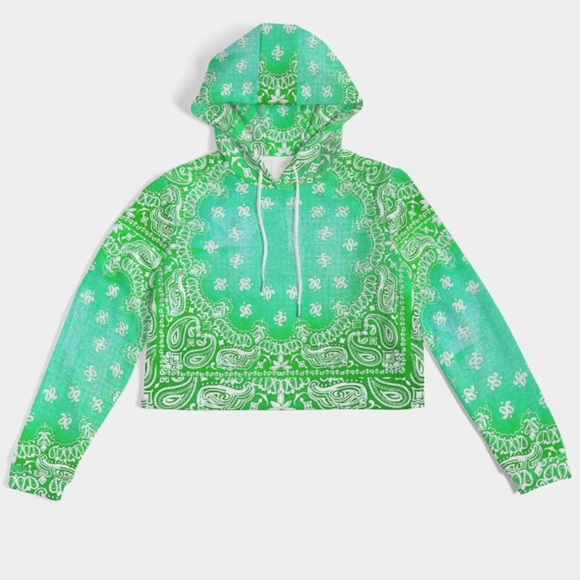 Bail Neon Green Women's Cropped Hoodie - Picture 8 of 16